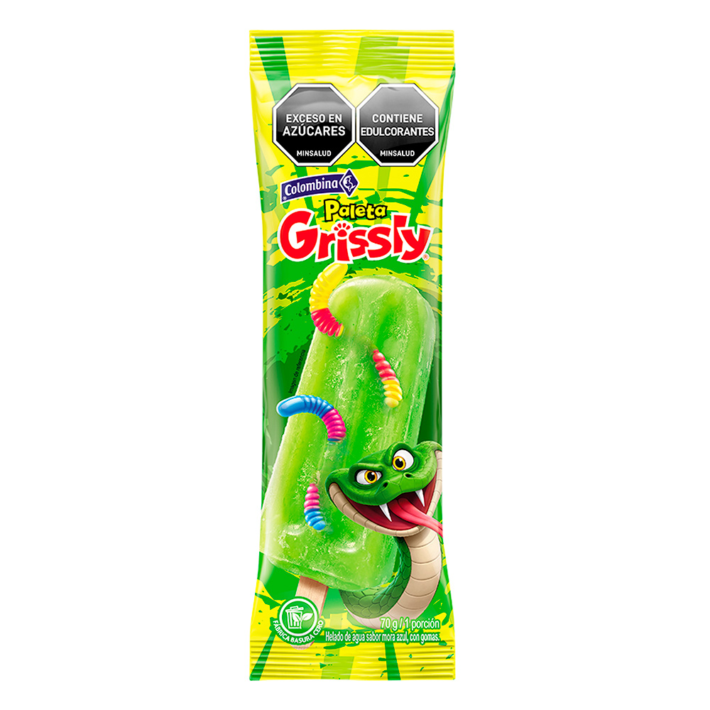 Paleta Grissly Colombina, empaque y etiquetas originales